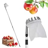 Spetebo Obstpflücker mit Teleskopstiel und Fangbeutel mit Pflückkranz -...