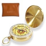 JUXINE Vintage Taschenuhr Messing Kompass,Wasserdicht Kompass,Portable...