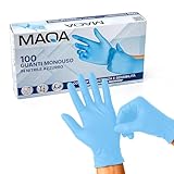 MAQA - Einweghandschuhe aus blauem Nitril 100 Stück | latex- und puderfrei...