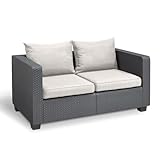 Allibert Gartenbank Outdoor Sofa in Rattanoptik 2 Sitzer as UV-beständigem...