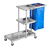 Edelstahl-Reinigungswagen mit Rädern, stabil belastbar und leicht zu...