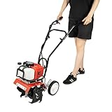 52CC 2-Takt Gartenfräse Benzin, Gartenfräse Motorhacke, 1.9KW Rasenboden...