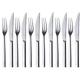 WMF Nuova Steakbesteck 12-teilig, für 6 Personen, Steakgabel, Steakmesser,...