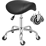 ANWBROAD Sattelhocker mit Rollen 360° Drehhocker Silent-Rollen...