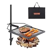 VEVOR Campinggrill 405 x 405 mm, Holzkohlegrill Tragbarer mit Grillrost 6...