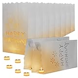 Kurtzy Weiße Papier Tüten Deko Geburtstag (10 Pack) - Laternen für...