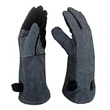 APOGO Ofenhandschuhe, Backhandschuhe, Grillhandschuhe, 1 Paar, Leder 41 cm...