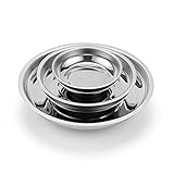 CASOMAN 3-Piece Round Magnetic Trays Set, 3' 4' 6', Stainless Steel...