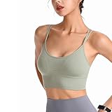 HANERDUN Damen Sport BH Yoga Bra mit Gepolstert Nahtlose Ohne Bügel und...