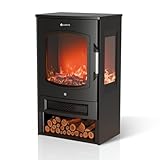 Juskys Elektrokamin 1800W – Schwarz, elektrischer Standkamin mit...