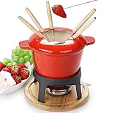 Virklyee Fondue Set Keramik Cheese Gusseisen Von 6 Gabeln Käse Fondue Set...