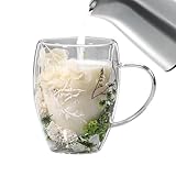 Getrocknete Blumen Glas Teetasse | Doppelwandige Gläser Latte Macchiato...