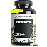 natural elements Multivitamin – 365 vegane Tabletten – Jahresvorrat –...