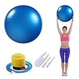 Gymnastikball 55cm - Fitness Ball Mit Aufblasbarer Fußpumpe für Yoga,...