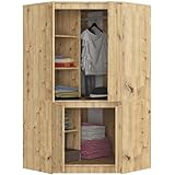 BDW - Eckschrank Schlafzimmer - Kleiderschrank Groß - Schrank 100 cm...