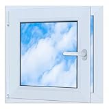 LORAC | Kunststofffenster weiß 600x600mm, 60x60cm, PCV, DIN Links, kippbar...