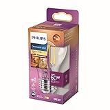 Philips LED Classic E27 Filament Lampe Warm Glow (60 W), dimmbare LED Lampe...