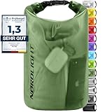 Nordlight Dry Bag 5L Wasserdichter Beutel - (Dunkelgrün) Wasserdichter...