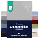 Dreamzie Premium Spannbettlaken 160x200 cm, Spannbetttuch für Dicke...