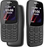 Nokia 106 All Carrier 4 GB Dual SIM 2018 Dunkelgrau mit LED-Taschenlampe...