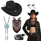Saier tbo 5 Stück Western Cowgirlhut Set für Damen, Cowgirl Kostüm...