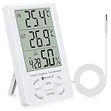 Neoteck Digitales Thermo Hygrometer Thermometer Feuchtigkeitsmesser Wetter...