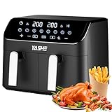 YASHE Dual Zone Heißluftfritteuse, 9L XL Kapazität Doppel-Airfryer mit...