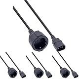 InLine 16659L Netz Adapter Kabel, Kaltgeräte C14 auf Schutzkontakt Buchse,...