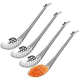 Volumoon 4pcs Kaviar Löffel, Schlitzlöffel Edelstahl, Abseihlöffel...