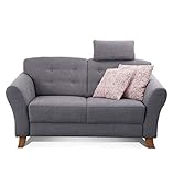 Cavadore 2-Sitzer-Sofa / Moderne Couch im Landhausstil mit Knopfeinzug im...