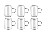 CiCi HOME Dünne Teegläser Kaffeegläser mit Henkel Borosilikat Glas 6er...