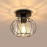 Goeco Deckenleuchte Kristall Schwarz, E27 Moderne Deckenlampe, Vintage...