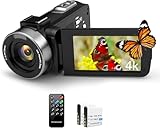 XrePro Videokamera 4K, 42MP Camcorder 3.0 Zoll 270 Grad Drehbarer IPS...