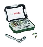 Bosch 26tlg. Schrauberbit- und Ratschen-Set (Extra harte Qualität, mit...