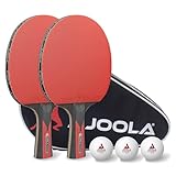 JOOLA Tischtennis Set Duo Carbon 2 Tischtennisschläger + 3...