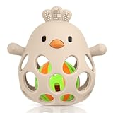 HOTUT Silikon Babyrassel Hühnchen, BPA-frei Spielzeug-Silikon Baby Ball...