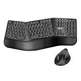 LogiLink Ergonomisches Funk-Tastatur-Maus-Set mit geteilter Tastatur (mit...