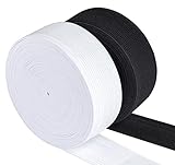 Agoer Gummiband 30mm Breit Weiß Schwarz - 2 Stück 12 Meter (13 Yards)...