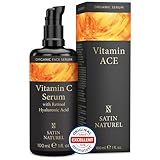 Vitamin C Serum hochdosiert 100ml mit Retinol + Hyaluron - Für Glow, gegen...