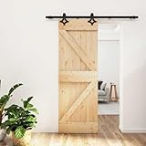 Nqyjm Schiebetür-Set Schiebetür mit Beschlag 70x210 cm Massivholz Kiefer...