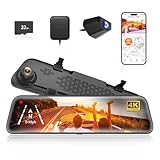 WOLFBOX 12' G840S 4K Spiegel Dashcam mit Rückfahrkamera, 5.8GHz WiFi Auto...