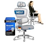 DESKSPACE Move Pro Ergonomischer Bürostuhl - Intelligente Lordosenstütze,...