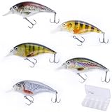 Zite Fishing Crankbait Wobbler-Set - 3D Natur-Design Barsch Hecht & Zander...