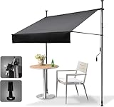 HOMEDEMO Klemmmarkise Markise Balkon (150 cm x 125 cm) Anthrazit mit...