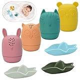 Dhnvcud 7er Set Badespielzeug Baby ab 1 2 3 4 Jahr, Silikon Wasserspielzeug...