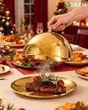 XIUCAI 1 Set Edelstahl Lebensmittel Käse Schmelzhaube und Teller, Burger...