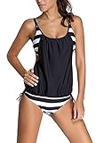 Aleumdr Tankini Damen bauchweg Bademode Set zweiteilig Push up mit...