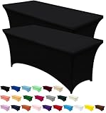 Utopia Kitchen Spandex Tischdecke 2 Pack [4FT, Schwarz] Enge, Passgenaue,...