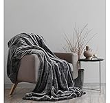 BALOU LIVING Kuscheldecke Felloptik 150x200 cm - edle Kunstfelldecke -...