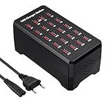 USB-Ladestation, 20 Ports 100W/20A Ladegerät Mehrfach, Desktop-Ladestation...